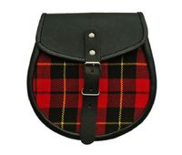 SZCO Supplies Red Plaid Leather Sporran
