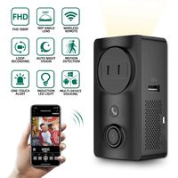 Security Camera Wireless, Monja Portable Outlet Cameras, WiFi Nanny Cam with Socket, USB Port, Induction Lights, 180 Angle Lens, One-Click Alarm, Motion Detect, Night Vision for Indoor Home Security