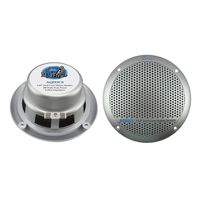 Lanzar 5.25 Inch Marine Speakers - 2 Way Water Resistant Audio Stereo Sound System with 300 Watt Power, Attachable Grills and Resin Treatment for Indoor and Outdoor Use - 1 Pair - AQ5DCS (Silver)
