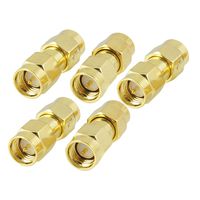 uxcell 5 Pcs Gold Tone SMA Male to SMA Male Connector RF Coaxial Adapter Connector
