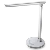 TaoTronics White Wood Grain LED Desk, Eye-Caring Table, Dimmable Office Lamp with USB Charging Port, 5 Lighting Modes with 7 Brightness Levels, Touch Control, 12W