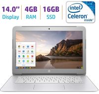 HP Premium High Performance 14 inch Chromebook Full HD 1080p IPS display, Intel Celeron Quad-Core Processor, 4GB RAM, 16GB eMMC, 802.11ac WiFi, HDMI, Webcam Bluetooth Chrome OS (Renewed)