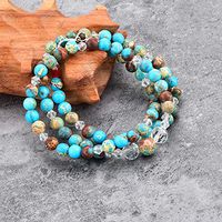 Mystiqs Deluxe Turquoise Beaded Bracelet & Necklace for Men/Women Ideal for Anti-Stress or Anti-Anxiety