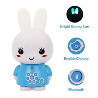 alilo G6+ Honey Bunny 8GB Children MP3 Player HiFi Bluetooth Music Speaker for Kids with LED Night Light Rechargeable Battery (Bilingual Blue)