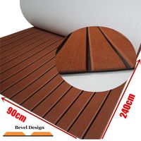 CHURERSHINING EVA Teak Decking Sheet for Boat Yacht Marine Floor Carpet Non-Slip and Self-Adhesive Bevel Edge 94.5"x35.4" (Dark Brwon with Black)