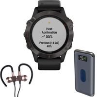 Garmin Fenix 6 Sapphire Multisport GPS Smartwatch + Wireless Sport Earbuds & More