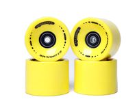 FREEDARE 70mm Longboard Wheels with ABEC-7 Bearings and Spacers(Yellow,Set of 4)
