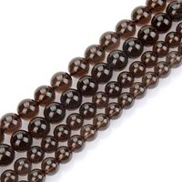 2 Strands Natural Smoky Quartz Gemstone 8mm Round Loose Stone Beads (~ 88-94pcs Total) For Jewelry Craft Making GPB3-8