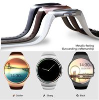 KW18 1.3 inches IPS Round Touch Screen Smartwatch Phone with SIM Card Slot,Sleep Monitor,Heart Rate Monitor and Pedometer for iOS/Android Device (Gold)
