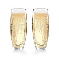 Gifts Infinity Engraved Wedding Champagne Flutes Set of 2 Personalized Toasting Glasses (Dove)