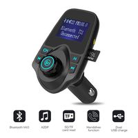 FM Transmitter for Car with Aux Port for iPhone, Wireless in Car Radio Transmitter Adapter Hands Free Car Kit with Mic & Dual USB Charger for All Smartphones Audio Players