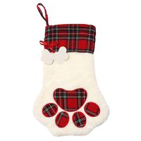 Christmas Stockings Plaid Dog Cat Pet 3D Large Christmas Stocking Kits For Christmas Decorations Holiday Party Xmas Unique Red White Burlap Plush Rustic Personalized Hanging Stockings 1 Pack Cat Red