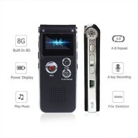 Voice Recorder ROCSUN Digital Audio Voice Recorder Sound Audio Dictaphone Double Sensitive Microphone Metal Body A-B Repeat (Black-1)