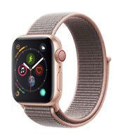 Apple Watch Series 4 (GPS + Cellular) Gold Aluminum Case with Pink Sand Sport Loop, 40mm (Renewed)
