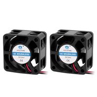 uxcell 2Pcs DC 24V 0.04A Brushless Sleeve PC Case Fan Cooler Cooling 40 x20mm