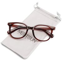 MEETSUN Blue Light Blocking Glasses for Women Men Nerd Eyeglasses Frame,Anti Eye Strain Computer Glasses for Reading Gaming (Transparent Brown/Clear Lens)