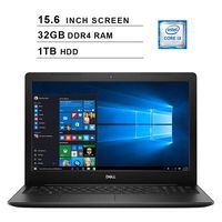 2020 Newest Dell Inspiron 15 3583 15.6 Inch Laptop (8th Gen Intel Core i3-8145U up to 3.9GHz, 32GB DDR4 RAM, 1TB HDD, Intel UHD 620, WiFi, Bluetooth, HDMI, Windows 10) (Black)