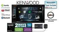 Kenwood DDX374BT in Dash Double DIN DVD Receiver w/Built in Bluetooth, SiriusXM Satellite Radio SXV300v1 and a Free SOTS Air Freshener