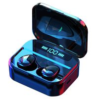 Luisport True Wireless Earbuds TWS Bluetooth 5.0 Earbuds with LED Battery Display Wireless Earphones with Charging Case Stereo Sound (3-Black)