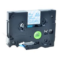 NineLeaf 1 Pack Blue on Clear p-Touch Label Tape 12mm Laminated Replacment Compatible for Brother TZe-133 TZe133 TZ133 0.47" for PT-D210 PT-D400AD PT-H110 PT-D600 Label Maker