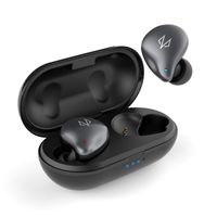 True Wireless Bluetooth Earbuds, CloudFox Bluetooth 5.0 Headphones with20 Hours Playtime, One-Step Pairing, Touch Control, Wireless Earbuds Stereo Sounds, Built-in Mic - Black