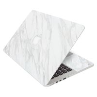 SkylerShield 4-in-1 Protector 3M Vinyl Skin Decal Laptop Notebook Decals Sticker w/Black Keyboard Cover for MacBook Pro A1707 A1900 15" with & w/o Touch Bar - White Marble Stone