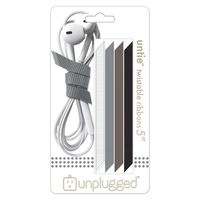 UNTIE 5" Twistable Ribbon Cord Wrap: 4 Pack"Classic"