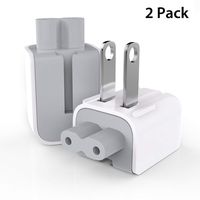 AC Power Adapter US Wall Folding Plug Duck Head (2 Pack), AirsFish Charge Adapter US Standard Plug Duck Head Compatible for MacBook Pro/MacBook Air/Mac iBook/iPhone/iPod/etc.（White）