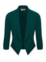 Womens Casual Work Office Open Front Blazer JK1133 Green XL