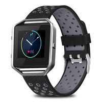 Jobese Compatible with Fitbit Blaze Bands, Two-Tone Soft Breathable Bands with Silver Metal Frame Compatible with Fitbit Blaze Silicone Accessories Wristbands