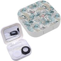Portable Contact Lens Case Box Travel Kit Mirror + Bottle + Tweezers Container Holder [ Ink ]