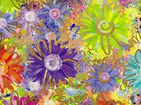 Floral Wrap - Gilded Daisies Gift Wrap 24"x417' Gift Wrap Half Ream Roll (1 roll) - Wraps -E6037H24