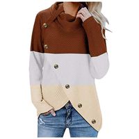 Women's Cotton Knitted Long Sleeve Lightweight Tunic Sweatshirt Tops