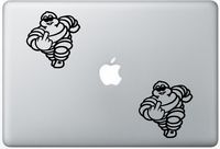 Michelin Man Middle Finger Funny FlashDecals2436 Set Of Two (2x) , Decal , Sticker , Laptop , Ipad , Car , Truck