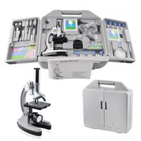 SOLOMARK Microscope Kit for Kids with All Accessory and Handy Storage Case，300x 600x 1200x Magnifications，Educational Science Microscope with Smartphone Adapter for Children and Beginners.