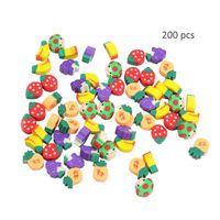 QTFHR 200 Pcs Cute Mini Fruit Rubber Pencil Eraser Student Study Material Stationery Child Learning Tool Chic Gifts
