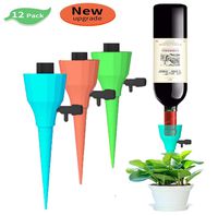 Upgraded 12 Pack Self Plant Watering Spikes with Adjustable Water Flow, Plant Waterer for Indoor Outdoor, Automatic Watering Spikes for Potted Plants
