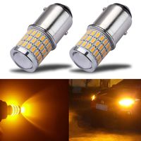 iBrightstar Newest 9-30V Super Bright Low Power 1157 2057 2357 7528 BAY15D LED Bulbs with Projector replacement for Turn Signal Lights,Amber Yellow
