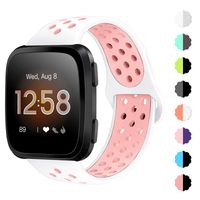 NANW Bands Compatible with Fitbit Versa/Versa 2 / Versa Lite Edition Small Large, Soft Silicone Replacement Band for Versa/Versa 2, Air Hole Wristband Strap for Women Men