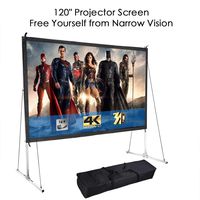 Instahibit 120" Portable Fast Folding Projector Screen 16:9 HD with Stand and Carry Bag for Indoor Outdoor
