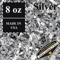 Mighty Gadget (R) 1/2 LB Premium Silver Metallic Crinkle Cut Paper Shred Filler for Gift Wrapping & Basket Filling
