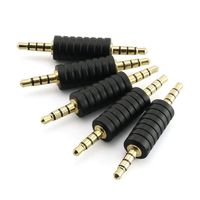 RuiLing 5-Pack Audio Male to Male Stereo Jack Adapter 4 Pole Aux Plug Gold Plated Headphone Straight Converter Connector 3.5mm