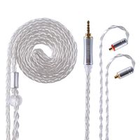 8 Core Upgraded Replacement Cable,Better Headset Braided Silver Plated Wire Upgrade Earphone Cable for SHUREUE900 SE215 SE315 SE846 SE535 TIN Audio T2 f9 LZ etc.(Silver- MMCX 2.5mm)