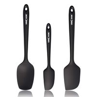 Unicook 3-Piece Silicone Spatula Set, 600°F Heat Resistant Spatulas for Cooking, Baking and Mixing, Non-Stick Flexible Kitchen Utensils Set, Seamless One Piece Design with Stainless Steel Core, Black