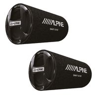 Alpine Bass Reflex Single 10 Inch Sealed Sub Tube with Protective Grill (2 Pack)