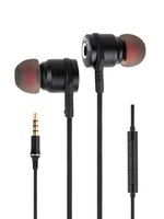 Hearso Stereo Bass Earphones,Wired In-Ear Noise Isolating Earbuds Dynamic and Balance Armature Headphones with Mic & Volume Control(M3 Black)
