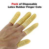 Pack of Disposable Latex Rubber Finger Cots Fingertips Protector Gloves Nail Art, Micro-Electronics, About 780pcs, Beige