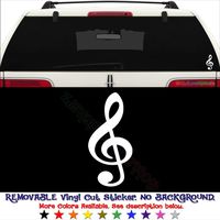 GottaLoveStickerz Music Note Treble Clef Removable Vinyl Decal Sticker for Laptop Tablet Helmet Windows Wall Decor Car Truck Motorcycle - Size (20 Inch / 50 cm Tall) - Color (Matte Black)