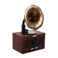 Retro Vintage Classic Bluetooth Speaker with Double stereo loudspeaker, Turntable Phonograph Gramophone Record Player MP3 Recording