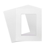 Golden State Art Pack of 10, Acid-Free White Pre-Cut 8x10 Picture Mat for 5x7 Photo with White Core Bevel Cut Frame Mattes
